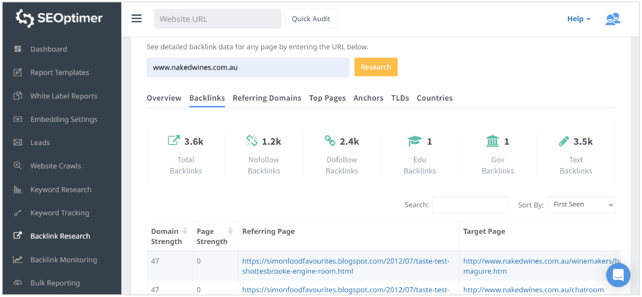 バックリンクタブ